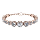 15.03 Ctw SI1/SI2 Diamond 14k Rose Gold Bracelet (ALL DIAMOND ARE LAB GROWN