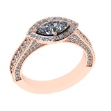1.90 Ctw SI2/SI1 Diamond 14K Rose Gold Engagement Ring (ALL DIAMOND ARE LAB