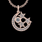 1.31 Ctw VS/SI1 Diamond 10k Rose Gold Christmas Theme Pandant (ALL DIAMOND