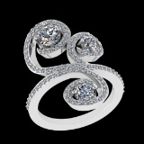 1.65 Ctw VS/SI1 Diamond Prong Set 10K White Gold Engagement Ring (ALL DIAMO
