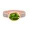 2.96 Ctw VS/SI1 Peridot and Diamond Set 10K Rose Gold Engagement Ring (ALL