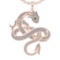 4.72 CtwVS/SI1 Emerald and Diamond 14K Rose Gold Dragon Necklace (ALL DIAMO
