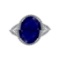 5.60 Ctw VS/SI1 Blue Sapphire And Diamond 14k White Gold Engagement Ring (A