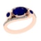2.94 Ctw VS/SI1 Blue Sapphire and Diamond 14k Rose Gold Engagement Ring (AL