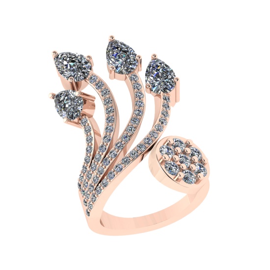 3.25 Ctw VS/SI1 Diamond 14K Rose Gold Engagement Ring (ALL DIAMOND ARE LAB