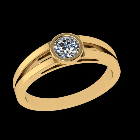0.36 Ctw VS/SI1 Diamond 10k Yellow Gold Solitaire Ring (ALL DIAMOND ARE LAB