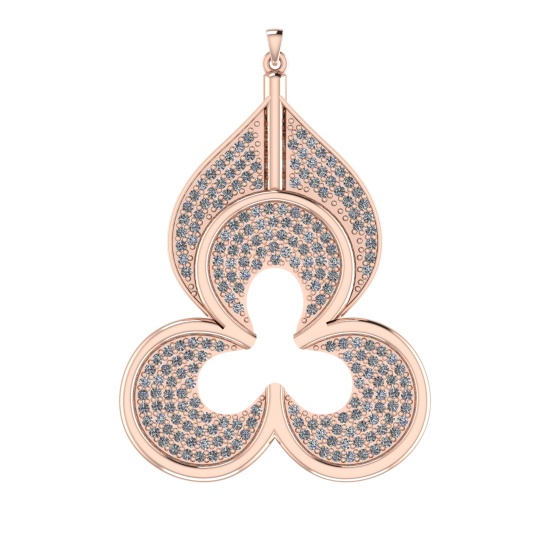 1.08 Ctw VS/SI1 Diamond 14k Rose Gold Pendant (ALL DIAMOND ARE LAB GROWN )