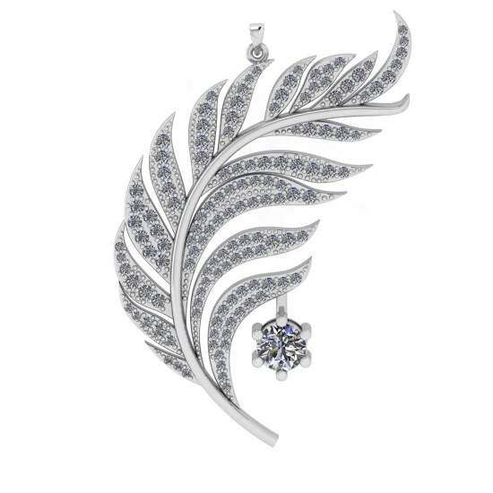1.25 Ctw VS/SI1 Diamond 14k white Gold Pendant (ALL DIAMOND ARE LAB GROWN )