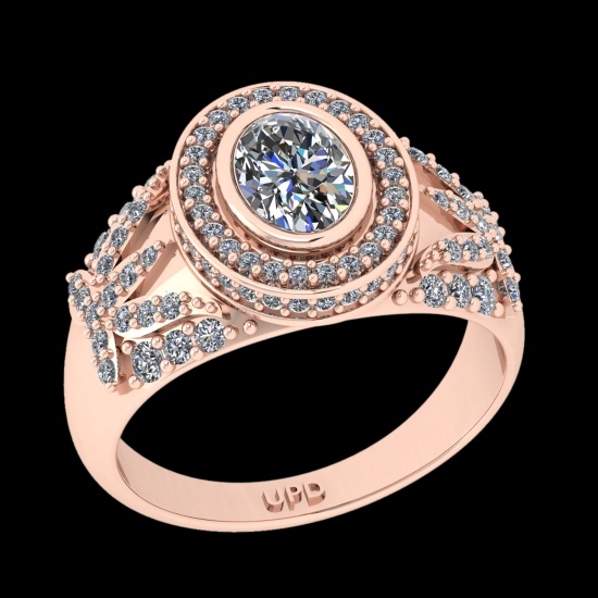 1.46 Ctw VS/SI1 Diamond 10k Rose Gold Engagement Ring (ALL DIAMOND ARE LAB