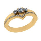 0.60 Ctw VS/SI1 Diamond 14k Yellow Gold Engagement Ring (ALL DIAMOND ARE LA