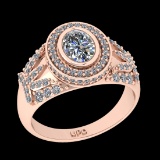 1.46 Ctw VS/SI1 Diamond 10k Rose Gold Engagement Ring (ALL DIAMOND ARE LAB