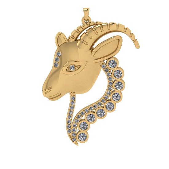 0.48 Ctw VS/SI1 Diamond 14k Yellow Gold Pendant (ALL DIAMOND ARE LAB GROWN