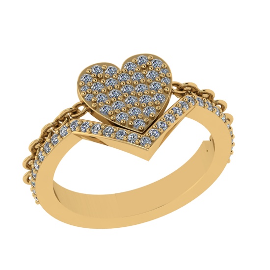 0.63 Ctw VS/SI1 Diamond 14k Yellow Gold Engagement Ring (ALL DIAMOND ARE LA