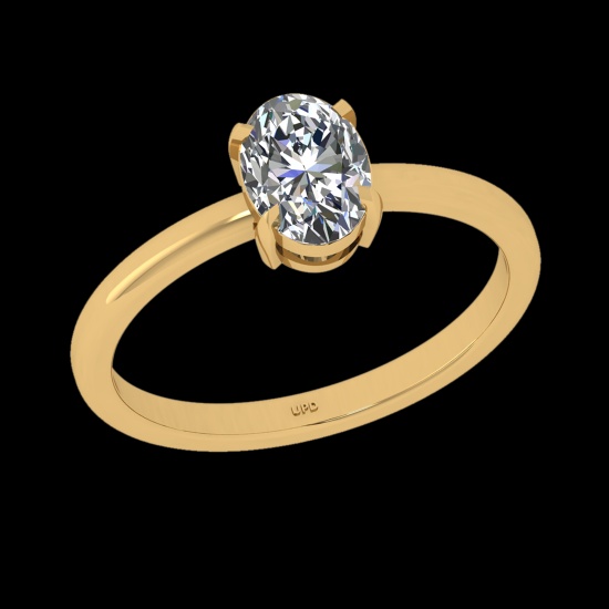 1.00 Ctw VS/SI1 Diamond Style 14 K Yellow Gold Solitaire Ring (ALL DIAMOND
