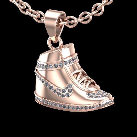1.82 Ctw VS/SI1 Diamond Prong Set 18K Rose Gold Necklace (ALL DIAMOND ARE L