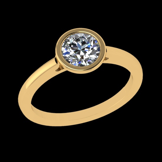0.84 Ctw VS/SI1 Diamond 10k Yellow Gold Solitaire Ring (ALL DIAMOND ARE LAB