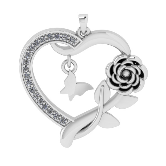 0.25 Ctw VS/SI1 Diamond 14k white Gold Pendant (ALL DIAMOND ARE LAB GROWN )