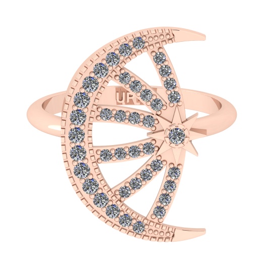 0.62 Ctw SI2/SI1 Diamond Prong Set 14k Rose Gold Engagement Ring (ALL DIAMO