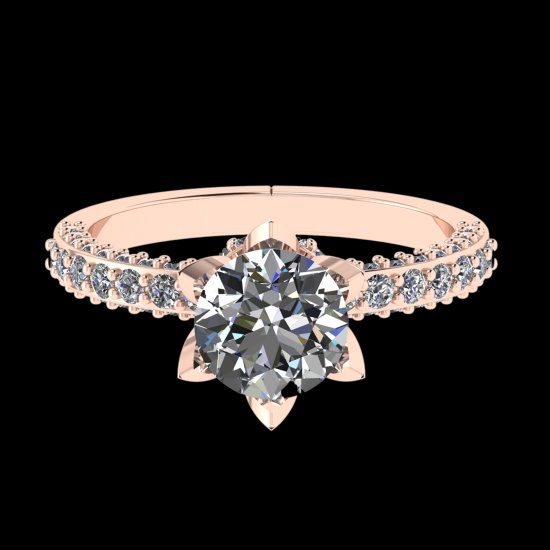 2.17 Ctw VS/SI1 Diamond 10k Rose Gold Engagement Ring (ALL DIAMOND ARE LAB