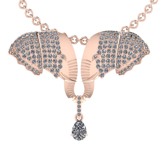 2.88 Ctw SI2/SI1 Diamond 14k Rose Gold Pendant (ALL DIAMOND ARE LAB GROWN)