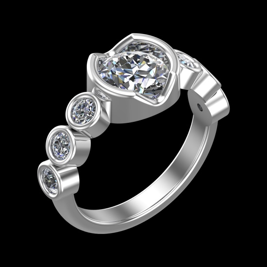2.66 Ctw VS/SI1 Diamond 10k white Gold Engagement Ring (ALL DIAMOND ARE LAB