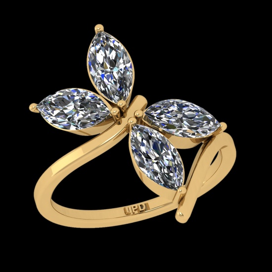2.00 Ctw SI2/SI1 Diamond 10k Yellow Gold Solitaire Ring (ALL DIAMOND ARE LA