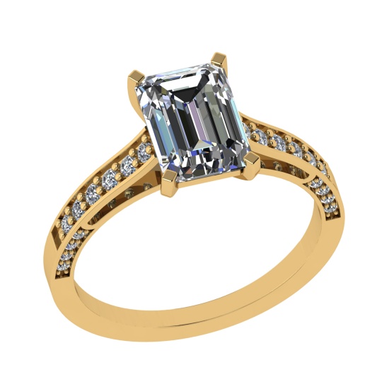 2.29 Ctw VS/SI1 Diamond 14k Yellow Gold Engagement Ring (ALL DIAMOND ARE LA