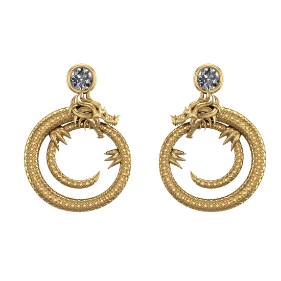 1.00 Ctw VS/SI1 Diamond Prong Set 14k Yellow Gold Earrings (ALL DIAMOND ARE