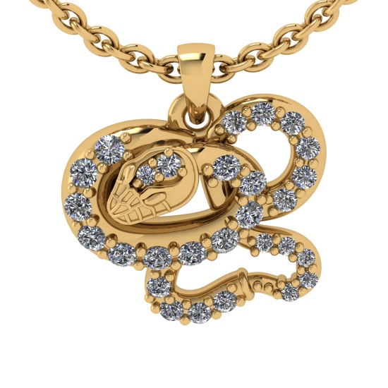 0.15 Ctw SI2/SI1 Diamond 14k Yellow Gold Pendant (ALL DIAMOND ARE LAB GROWN