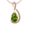 2.12 Ctw VS/SI1 Peridot and Diamond Set 10K Rose Gold Pendant (ALL DIAMOND