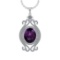 11.88 Ctw VS/SI1 Amethyst and Diamond 14K White Gold Pendant (ALL DIAMOND A