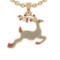 0.92 Ctw VS/SI1 Ruby and Diamond 14K Yellow Gold Hip Hop theme Necklace (AL