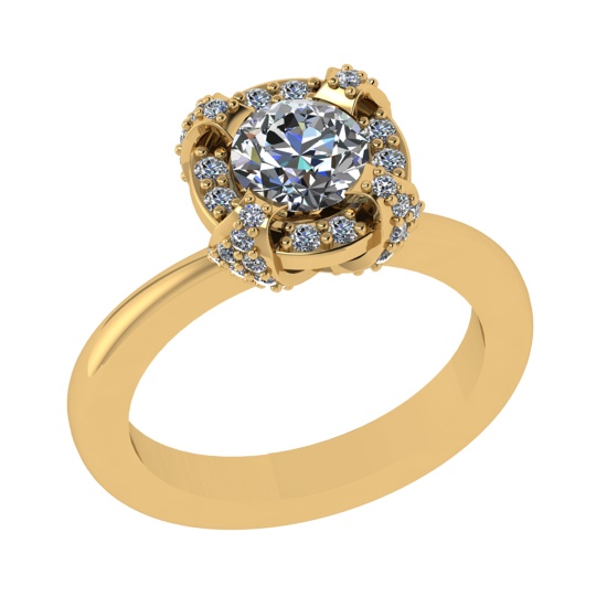 1.37 Ctw VS/SI1 Diamond 14k Yellow Gold Engagement Ring (ALL DIAMOND ARE LA