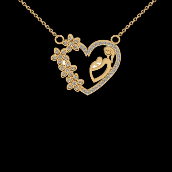 0.32 Ctw VS/SI1 Diamond 14 K Yellow Gold Necklace(ALL DIAMOND ARE LAB GROWN
