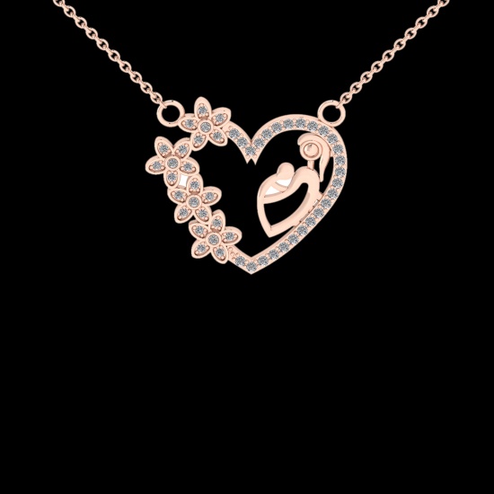 0.32 Ctw VS/SI1 Diamond 14 K Rose Gold Necklace(ALL DIAMOND ARE LAB GROWN )