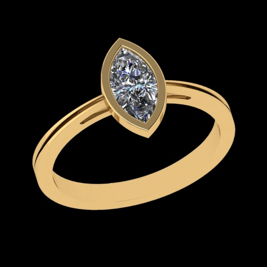 0.50 Ctw VS/SI1 Diamond 10k Yellow Gold Solitaire Ring (ALL DIAMOND ARE LAB