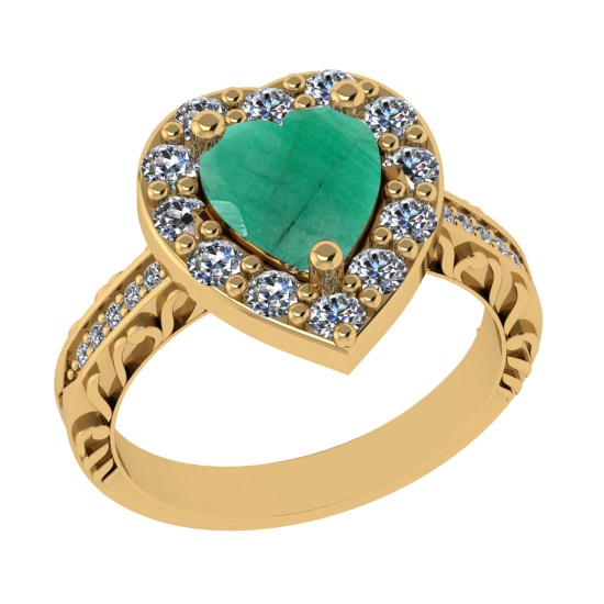 2.52 Ctw VS/SI1 Emerald And Diamond 14k Yellow Gold Engagement Ring (ALL DI