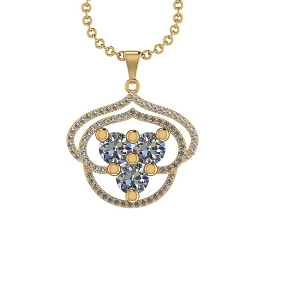1.11 Ctw VS/SI1 Diamond 14K Yellow Gold Necklace (ALL DIAMOND ARE LAB GROWN