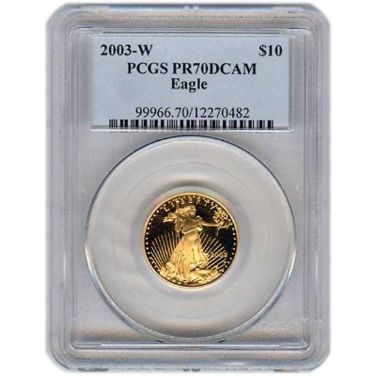 Certified Proof American Gold Eagle $10 2003 PR70 NGC