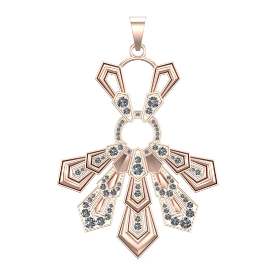 3.33 Ctw SI2/SI1 Diamond Prong Set 14k Rose Gold Pandant (ALL DIAMOND ARE L