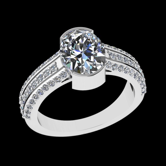 3.06 Ctw VS/SI1 Diamond 10k white Gold Engagement Ring (ALL DIAMOND ARE LAB