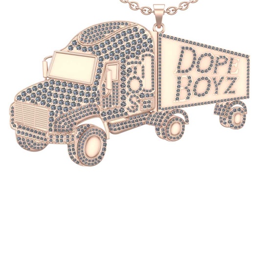 7.81 Ctw VS/SI1 Diamond 10K Rose Gold Hip Hop Style Necklace (ALL DIAMOND A
