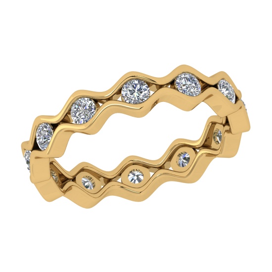 0.82 Ctw VS/SI1 Diamond 14k Yellow Gold Eternity Ring (ALL DIAMOND ARE LAB