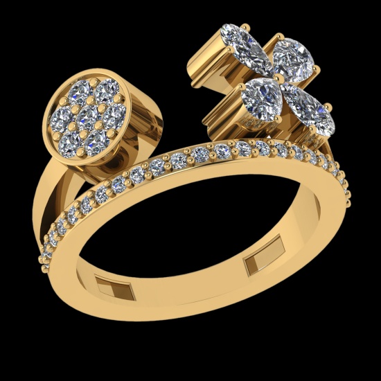 1.49 Ctw VS/SI1 Diamond 10k Yellow Gold Engagement Ring (ALL DIAMOND ARE LA