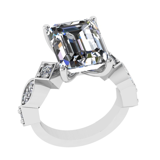 3.05 Ctw VS/SI1 Diamond 14k white Gold Engagement Ring (ALL DIAMOND ARE LAB
