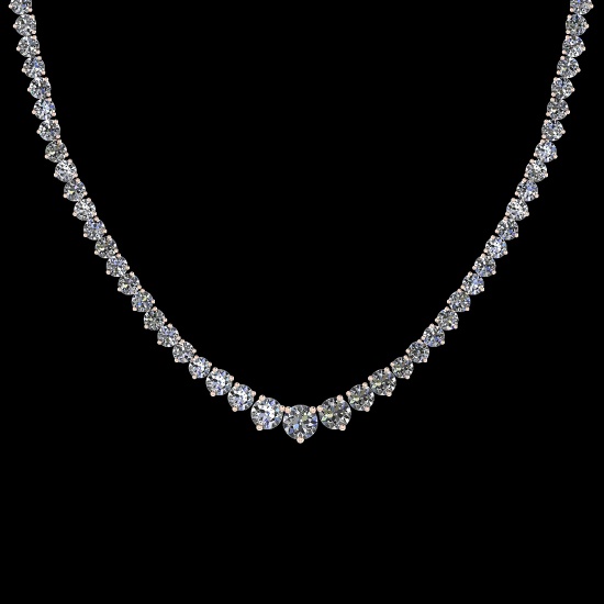 5.63 Ctw VS/SI1 Diamond 14K Rose Gold Princess Necklace (ALL DIAMOND ARE LA