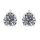 1.08 Ctw VS/SI1 Diamond 14k white Gold Stud Earrings (ALL DIAMOND ARE LAB G