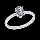 1.00 Ctw VS/SI1 Diamond Style 14 K White Gold Solitaire Ring (ALL DIAMOND A