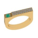 0.48 Ctw VS/SI1 Emerald and Diamond 14K Yellow Gold Engagement Ring (ALL DI