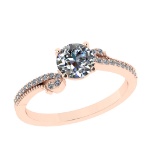1.02 Ctw SI1/SI2 Diamond 14k Rose Gold Engagement Ring (ALL DIAMOND ARE LAB